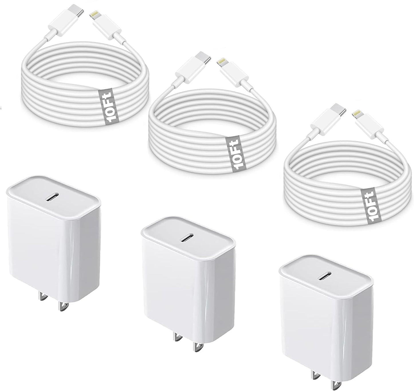 [Apple MFi Certified]10FT Fast iPhone Charger,Extra Long Apple Charger Fast Charging 2Pack USB C Charger Block Plug + 10Foot Lightning Cable Cord for iPhone 14/Pro/Pro Max/Plus/13/12/11/XS/XR/X/SE2022