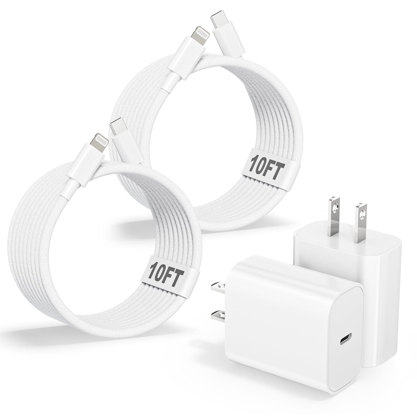 [Apple MFi Certified]10FT Fast iPhone Charger,Extra Long Apple Charger Fast Charging 2Pack USB C Charger Block Plug + 10Foot Lightning Cable Cord for iPhone 14/Pro/Pro Max/Plus/13/12/11/XS/XR/X/SE2022