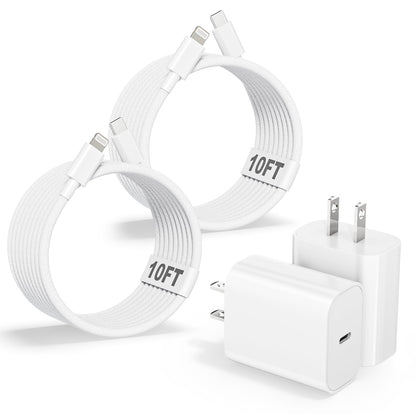 [Apple MFi Certified]10FT Fast iPhone Charger,Extra Long Apple Charger Fast Charging 2Pack USB C Charger Block Plug + 10Foot Lightning Cable Cord for iPhone 14/Pro/Pro Max/Plus/13/12/11/XS/XR/X/SE2022