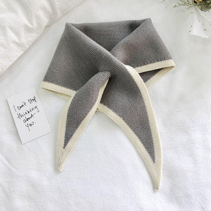 Dreieckstücher für Damen Halstuch für Damen Gekreuztes Tuch für Damen Koreanische Version Gestrickter Wollkragen