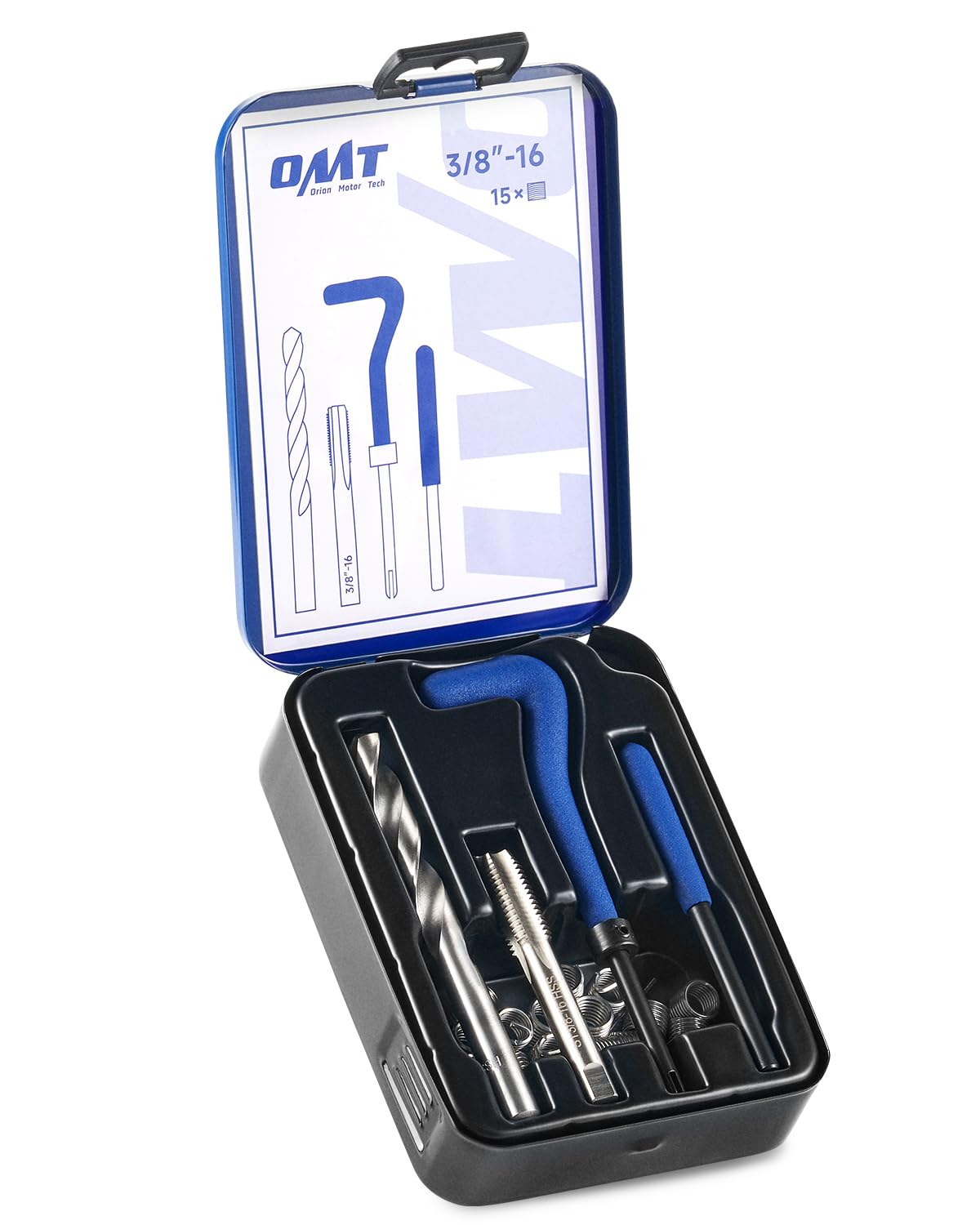 Orion Motor Tech 172pc Thread Repair Kit, Metric Thread Restorer Kit with HSS Drill Bits Taps Inserts Breakoff Installation Tools, Auto Rethreading Restorer Tool Kit in M5 M6 M8 M10 M12 Sizes
