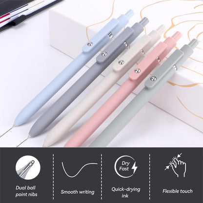 ACEES Gel Pens, 6 Pcs 0.5mm Fine Point Black Ink Pen With Smooth Writing, Office Desk Accessories, Writing Supplies Gifts for Men Women, Quick Dry Pens Ballpoint For Journaling, Black/Gray/White