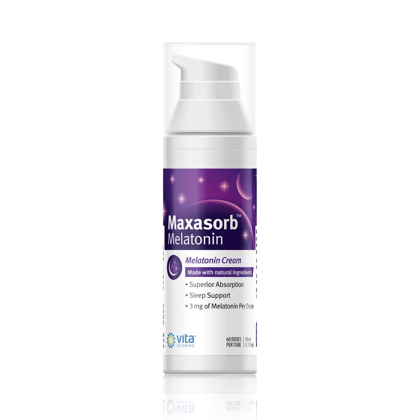 Vita Sciences Maxasorb Melatonin Cream for Sleep Rich Melatonin 3mg - Melatonin Night Cream - Unscented Melatonin 3 Mg. Topical Melatonin Lotion Can Be Used For Face and Body - Pack of 3