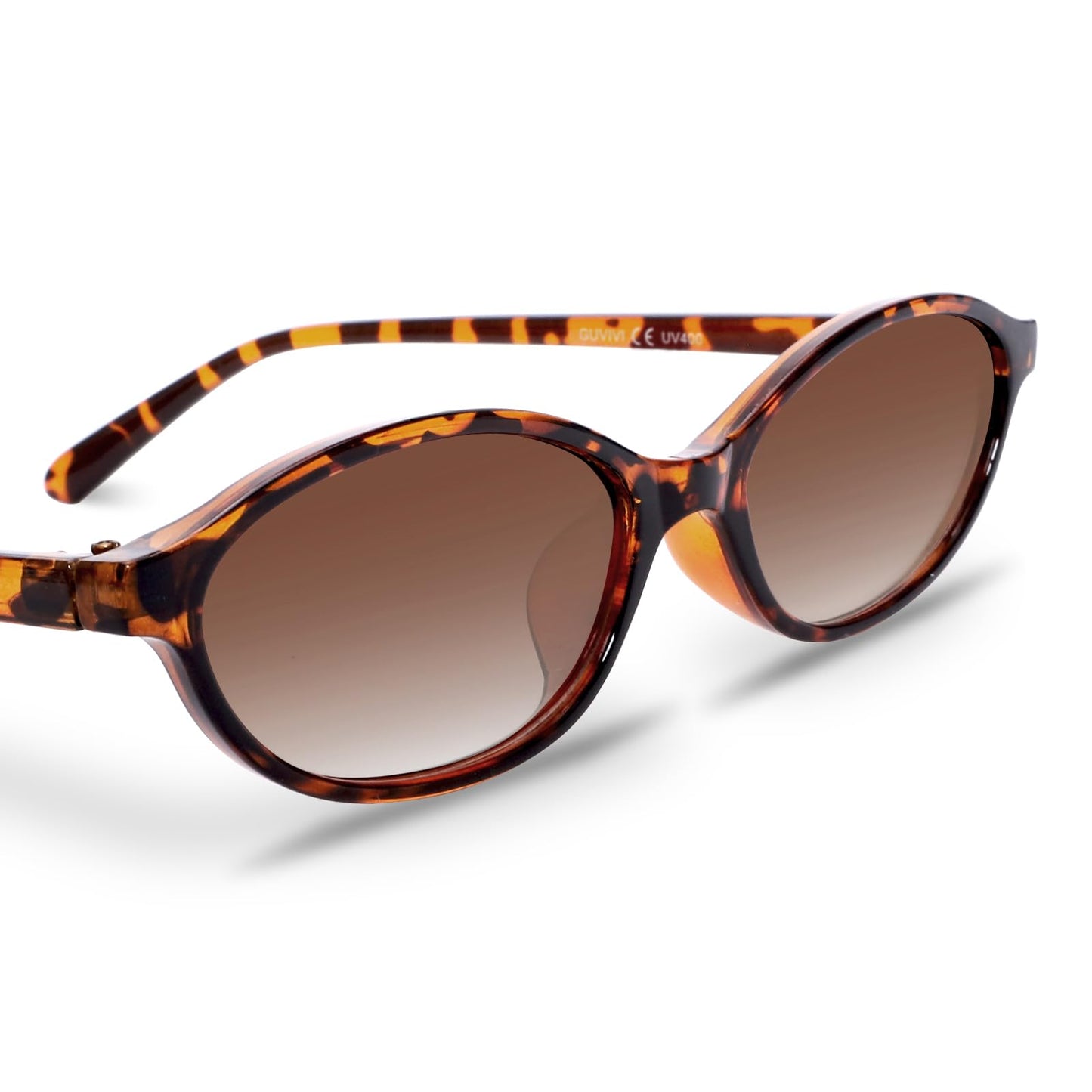 GUVIVI Retro Ovale Sonnenbrille für Damen Chic Cat Eye 90er Jahre Sonnenbrille Leichte Schmale Sonnenbrille Trendiger UV-Schutz Sonnenbrille