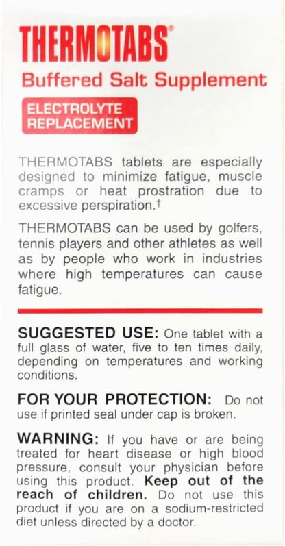 THERMOTABS Salt Supplement Buffered Tablets 100 Tablets (Pack of 6)