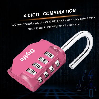 Combination Padlock, Diyife 4 Digit Locker Lock Weatherproof Lock Outdoor Combination Lock for School Gym Locker,Toolbox, Fence, Hasp, Cabinet(Black)