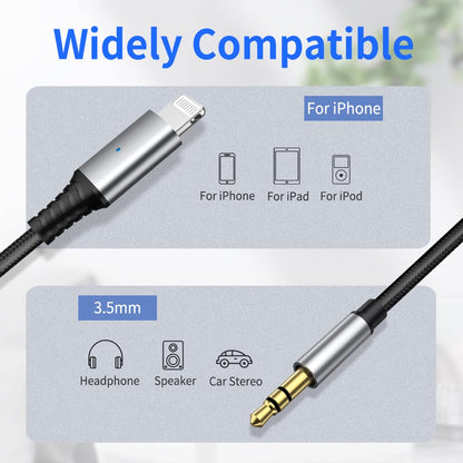 iSkey [Apple MFi zertifiziert] Aux-Kabel für iPhone, 3,5mm-Aux-Kabel für Auto kompatibel mit iPhone 14 13 12 11 XS XR X 8 7 6 iPad iPod für Auto-Stereoanlage, Lautsprecher, Kopfhörer, unterstützt alle iOS-Versionen