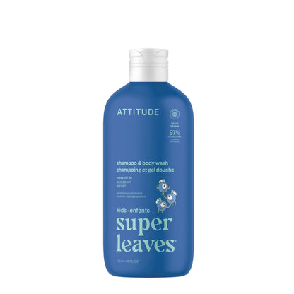 ATTITUDE Shampoo and Body Wash for Kids, EWG Verified Hair and Body Cleanser, Dermatologically Tested Soap, Plant and Mineral Based Bath Products, Vegan, Vanilla and Pear, 32 Fl Oz