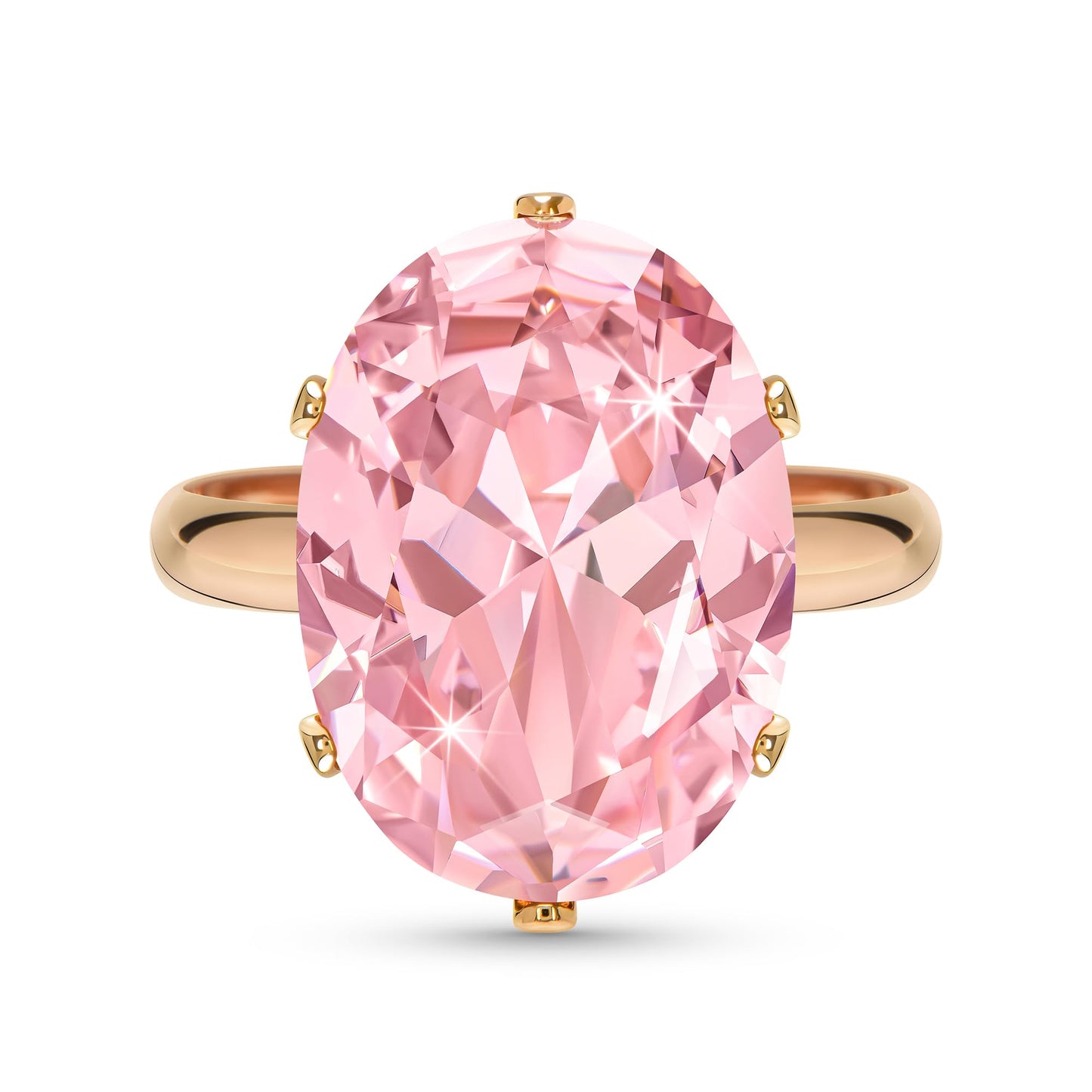 Linawe Cubic Zirconia Imitation Diamond Moissanite Rings for Women, 14K Gold/Rose Gold/Silver Adjustable Chunky Ring, Costume Rhinestone Jewelry for Wedding Engagement