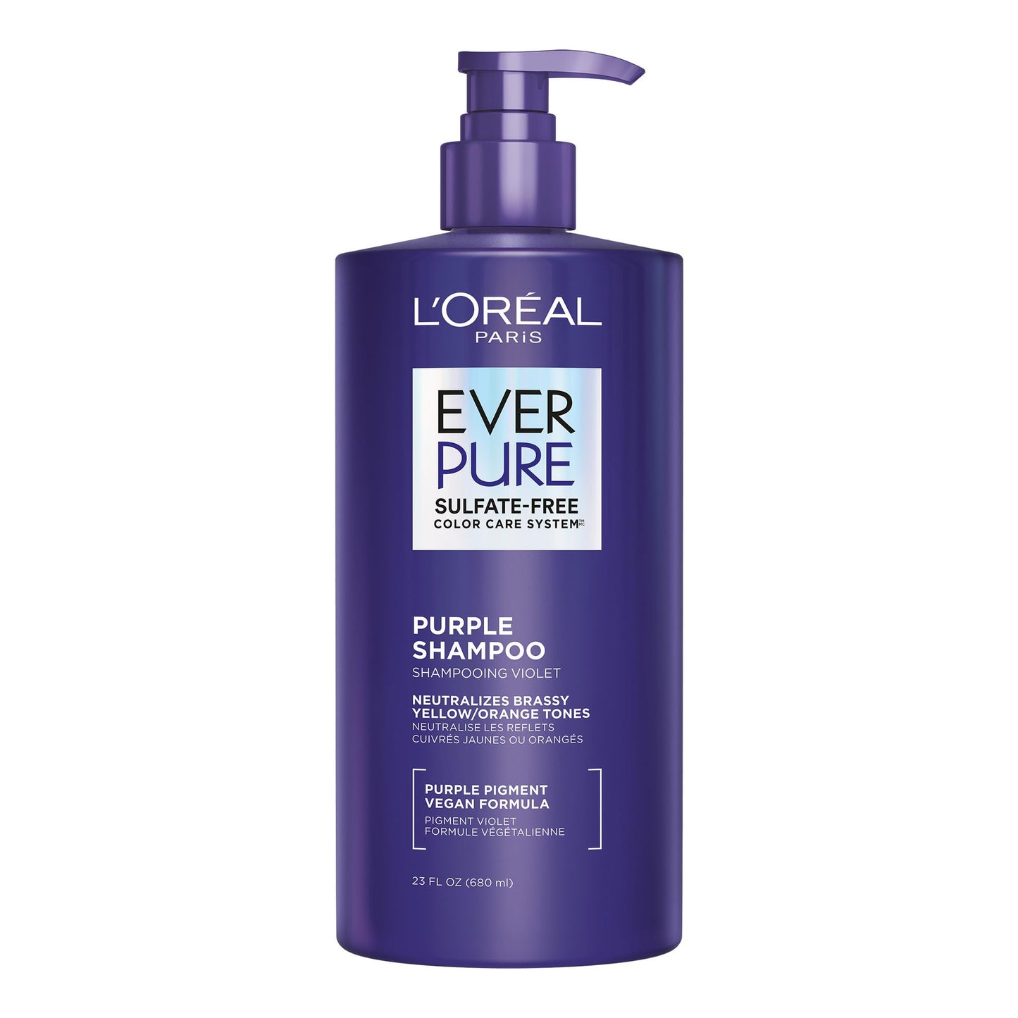 EverPure Sulfate-Free Lila Shampoo zur Nuancierung von blondem, gebleichtem, braun gefärbtem, silbernem und grauem Haar, mit violetten Pigmenten, 200 ml