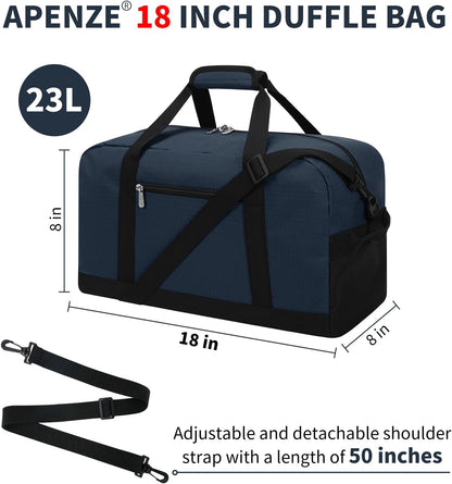Kleine Sporttasche 18 Zoll Handgepäck Reisetasche für Wochenendtrips Sport-Schwarz