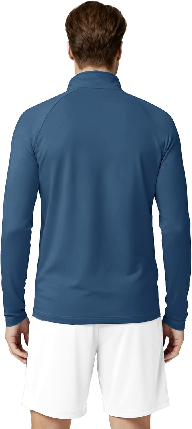 Boladeci Herren Langarm Sonnenhemd UPF 50+ UV-Schutz Viertelreißverschluss Schnelltrocknend Strand Angeln Golf Rash Guard Schwimmshirts