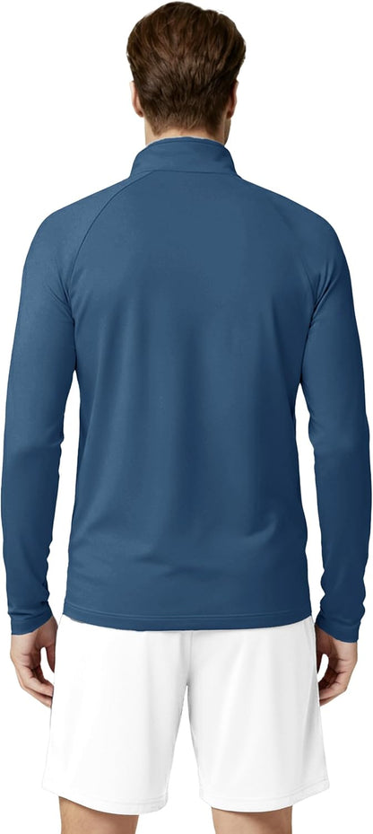 Boladeci Herren Langarm Sonnenhemd UPF 50+ UV-Schutz Viertelreißverschluss Schnelltrocknend Strand Angeln Golf Rash Guard Schwimmshirts