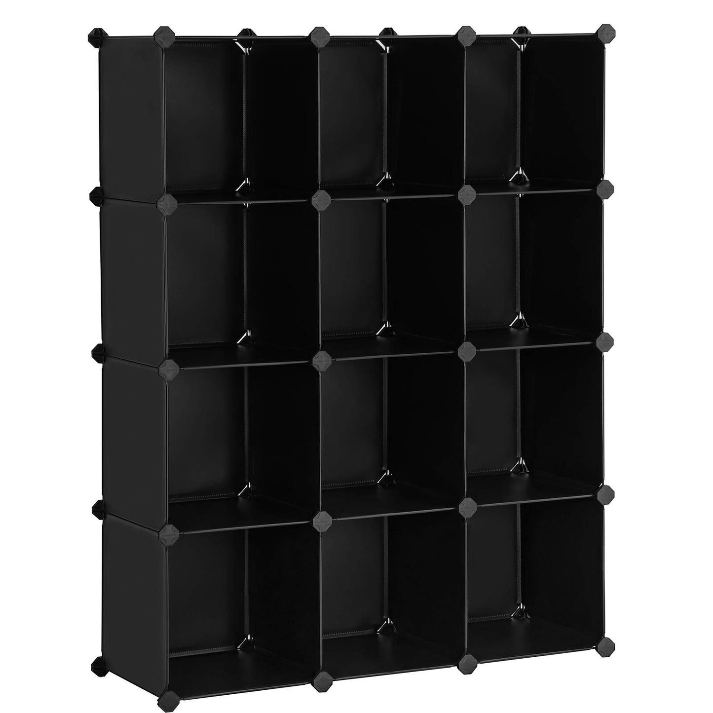 SONGMICS Cube Storage Organizer, Set of 16 Plastic Cubes, Closet Organizers and Storage, Room Organization, Bedroom Living Room, 12.2 x 48.4 x 48.4 Inches, Rustic Brown ULPC442A01
