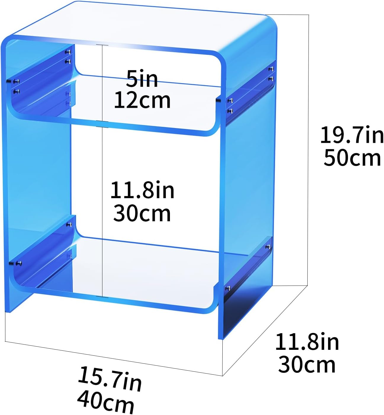Acrylic Side Table with Storage Shelf - A Perfect Addition to Your Home
