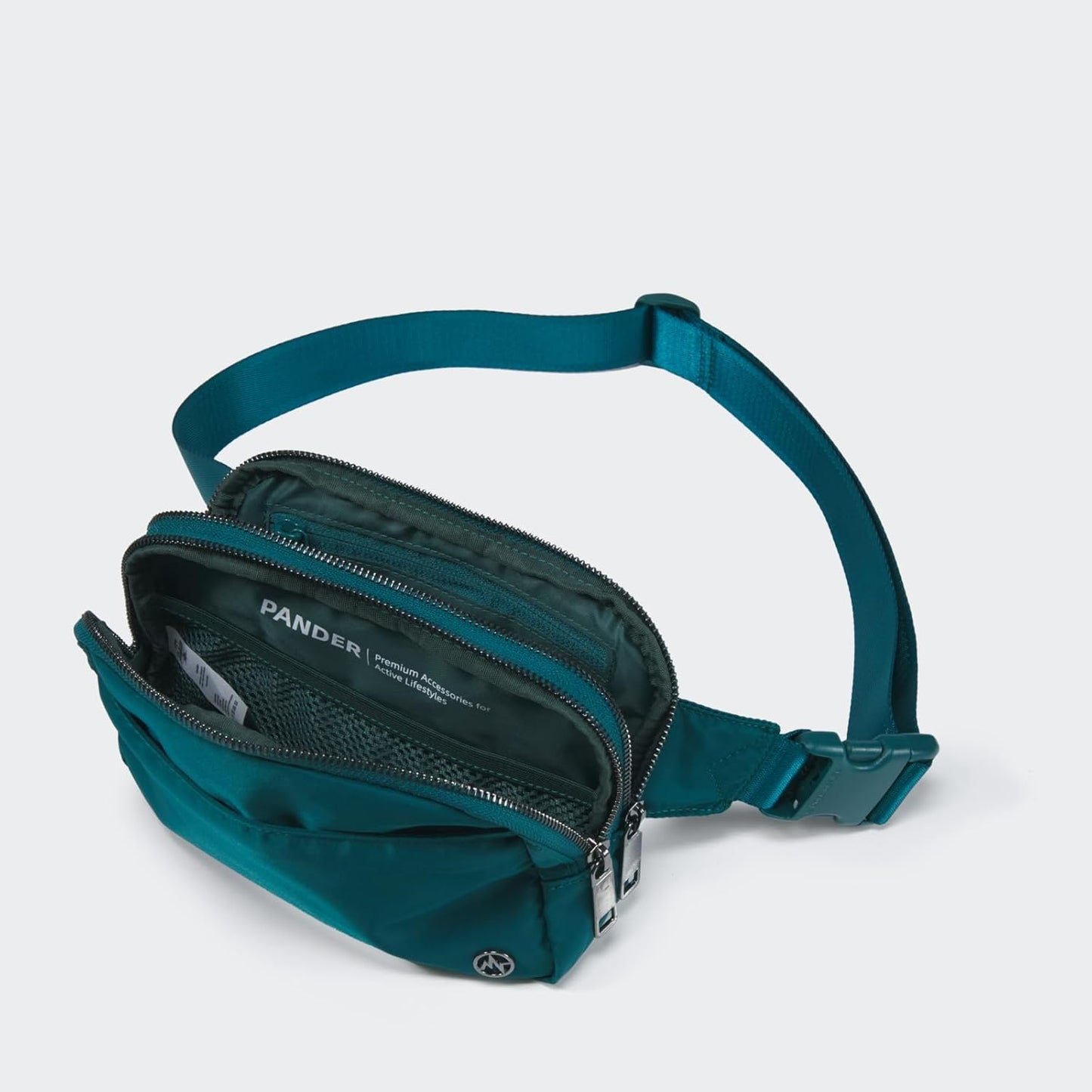 Pander Everywhere Gürteltasche für Damen, 5 Reißverschlussfächer RPET Polyester Umhängetasche (Türkisblau, Einheitsgröße)
