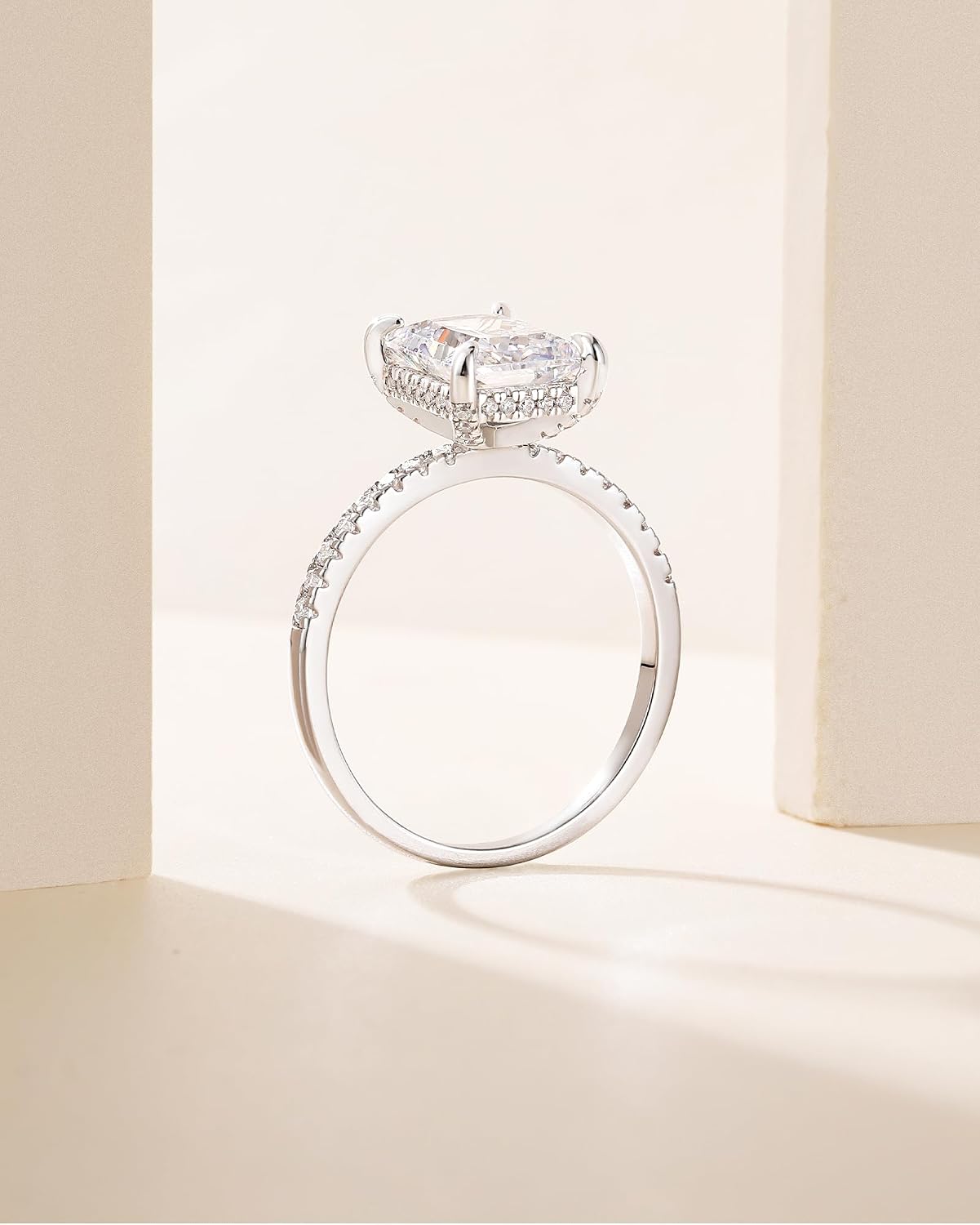 TIGRADE 4CT Engagement Ring for Women Radiant Cut Cubic Zirconia Wedding Band CZ Promise Anniversary Ring Size 3-11