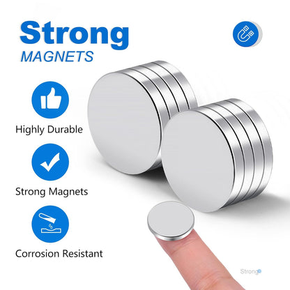 TRYMAG Klein 10x3mm 50 Stück Seltenerdmagnete, 50 Stück Winzige Runde Kühlschrankmagnete für Whiteboard, Kühlschrank, DIY, Küche, Büro