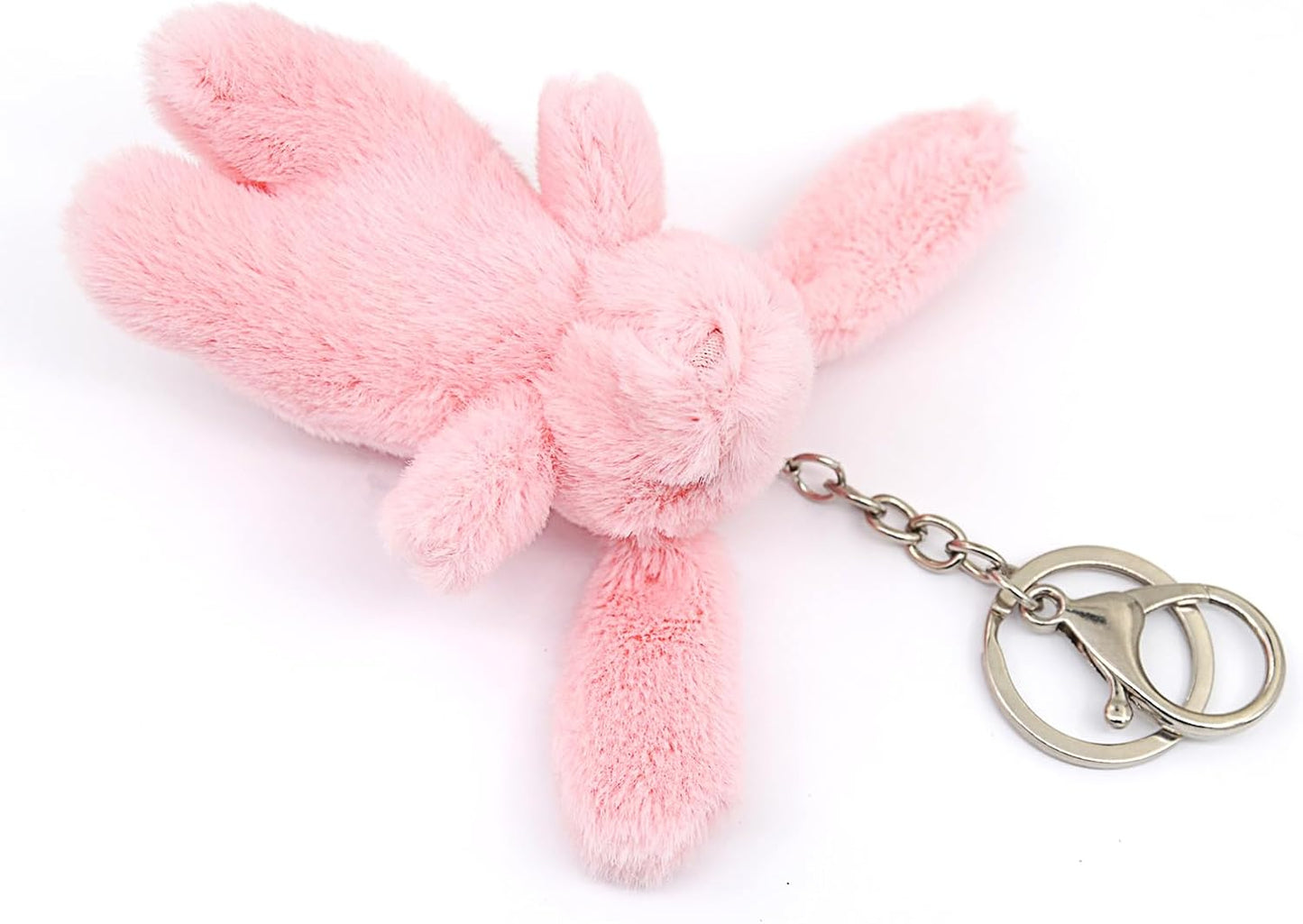 Niedlicher Hasen-Plüsch-Schlüsselanhänger für Handtasche, 3,5 Zoll Mini-Kaninchen-Schlüsselanhänger für Rucksack, Handtaschen-Anhänger, Geschenk für Mädchen und Frauen