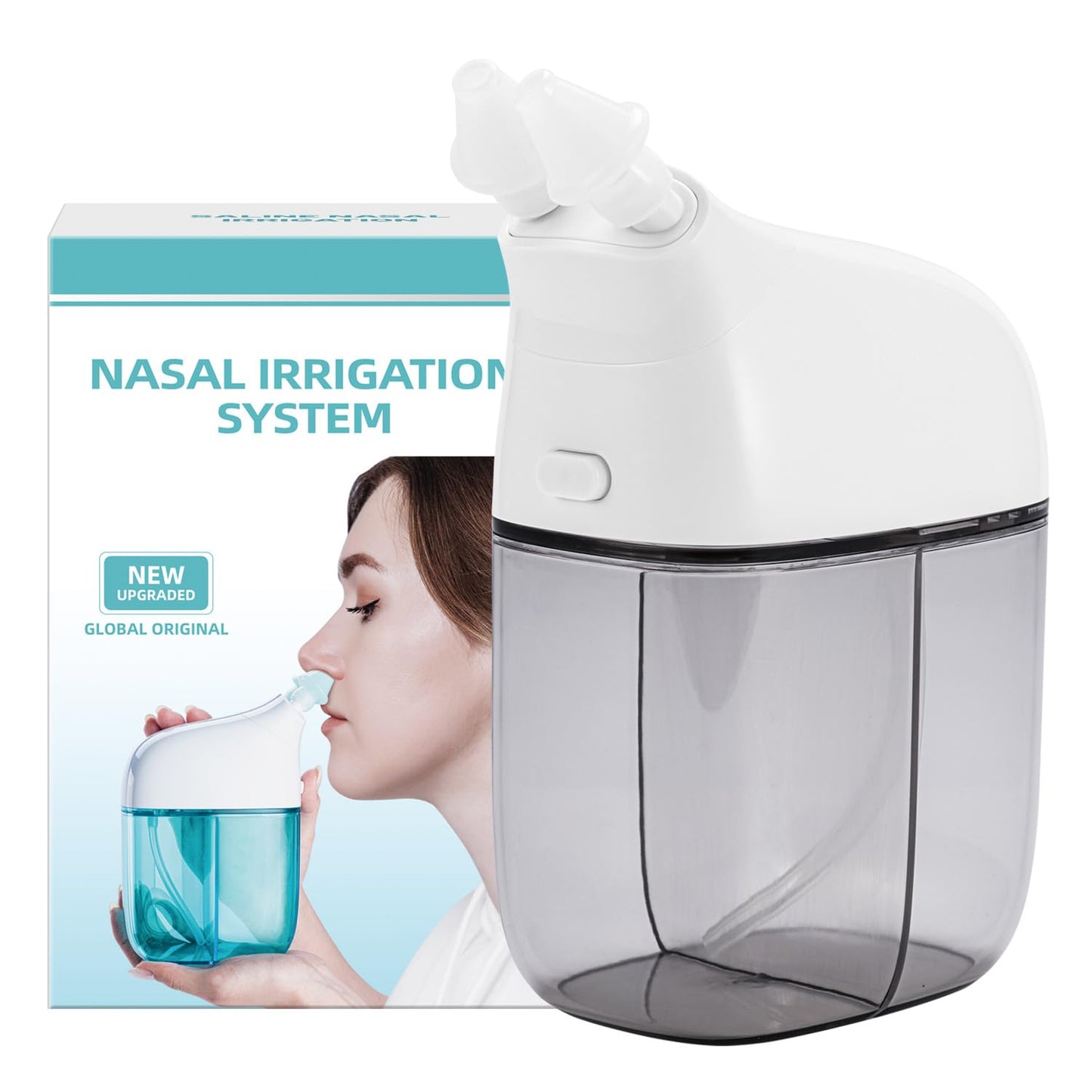Nasal Irrigation System, Nasal Rinse Machine, Sinus Rinse Machine, Sinus Cleaner Machine with Water Tank & Waste Collection Tank - Nose Cleaner for Sinus,SinusAdult,Allergy Relief - Blue