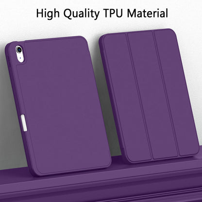 iMieet Case for iPad (A16)/iPad 10th Generation [11-Inch 2025/10.9 Inch 2022], Trifold Stand Smart Cover with Pencil Holder and Soft TPU Back, Supports Touch ID(Black)
