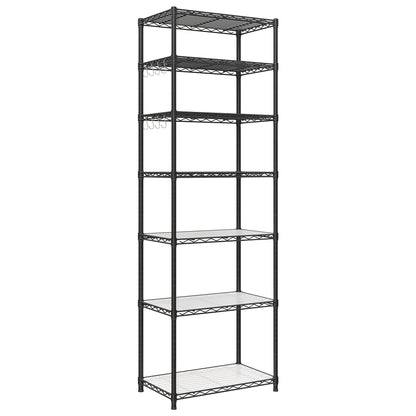 SONGMICS Storage Shelf, Small Metal Wire Shelving Unit, Adjustable Shelves, for Small Spaces, Garage, Bedroom, Living Room, Kitchen, Pantry, 5 Tier, 11.8 x 11.8 x 47.6 Inches, Ink Black ULGR123BH01