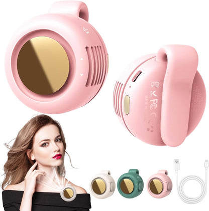 Portable Silent Mini Bladeless Fan Clip On, Small Fan Clip on for Shirt & Waist, Adjustable 3-Speed Suspended Whirlwind Fans, For Outdoor & Travel & Office, Travel Accessories, Gift