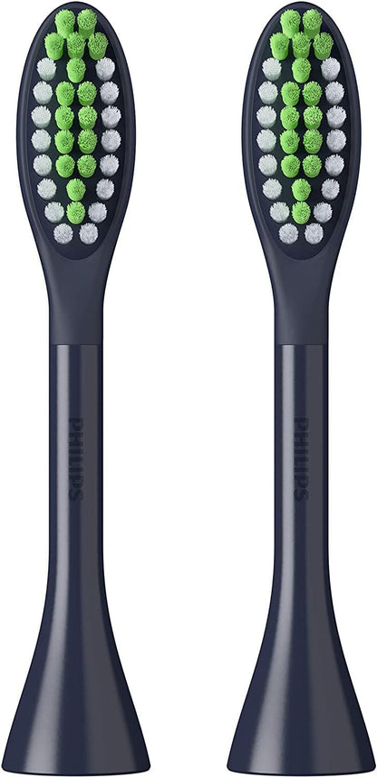 Philips One by Sonicare Ersatzbürstenköpfe, 2er-Pack, Schwarz, Kompatibel mit Philips One elektrische Zahnbürste, BH1022/06