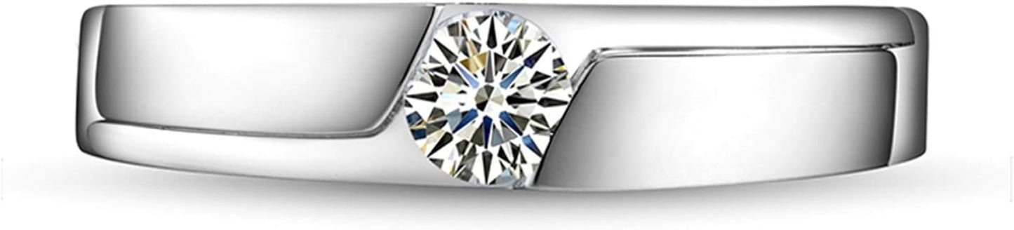 Matching Rings for Girls, 0.2ct Diamond Accent Ring Pt900 Platinum Anniversary Rings for Her