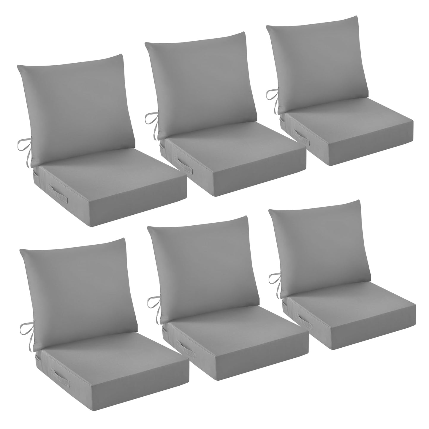 IASEAHK Outdoor Chair Cushions, 24 x 24 Inch Outdoor Cushion for Patio Furniture, Patio Chair Cushion, Waterproof & Fade Resistant Deep Patio Furniture Cushions Set with Handle and Ties, Navy Blue