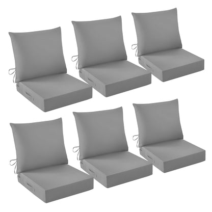 IASEAHK Outdoor Chair Cushions, 24 x 24 Inch Outdoor Cushion for Patio Furniture, Patio Chair Cushion, Waterproof & Fade Resistant Deep Patio Furniture Cushions Set with Handle and Ties, Navy Blue