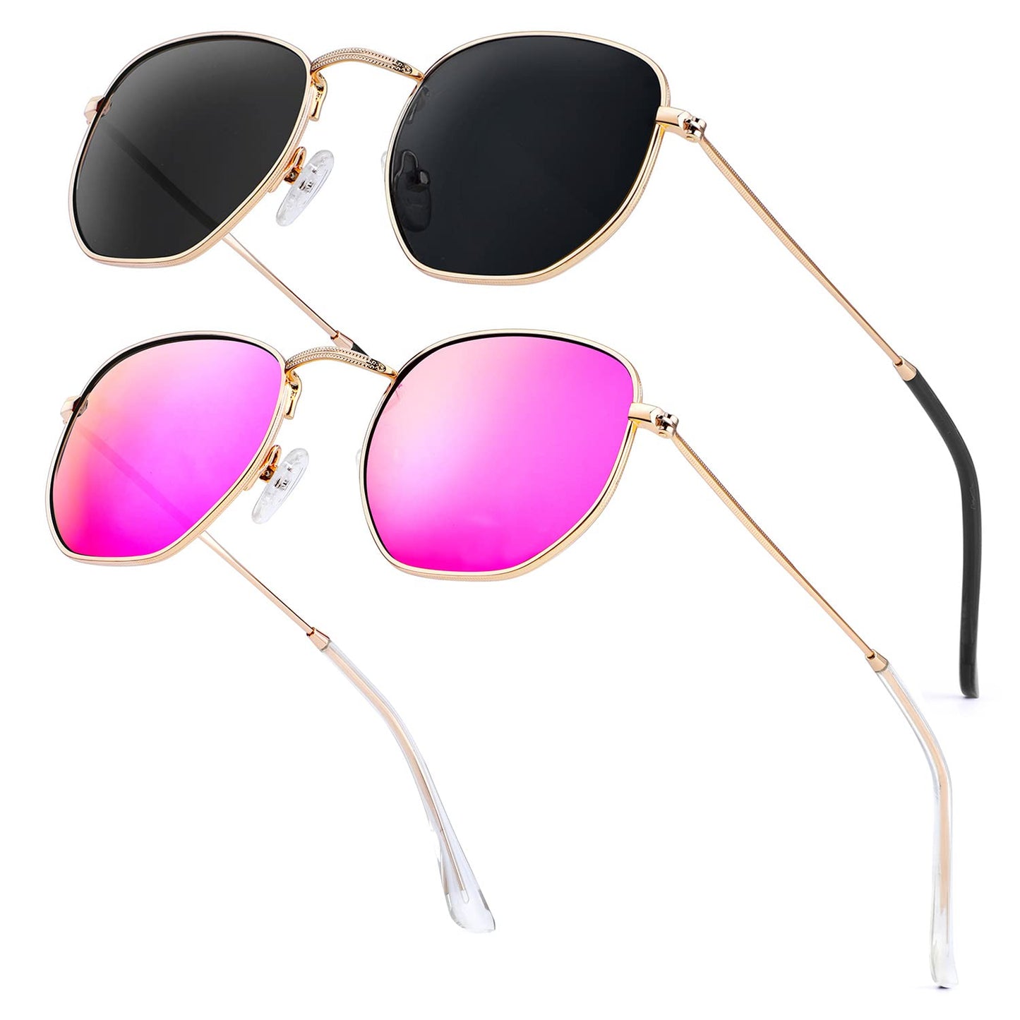 B7 (2 Pack) Gold/Grey + Gold/Pink (Hexagonal)52 Millimeters