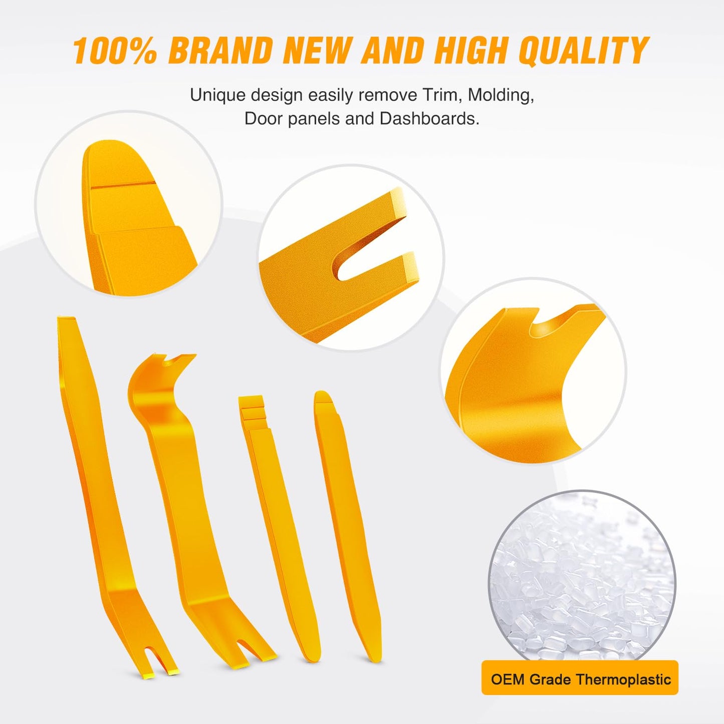GOOACC 5PCS Auto Trim Removal Tool Kit No-Scratch Pry Tool Kit for Car Door Clip Panel & Audio Dashboard Dismantle -5PCS