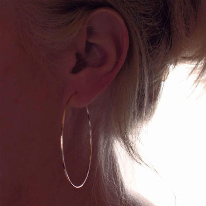 Große Gold Creolen für Frauen, Hypoallergene Dünne Gold Creolen, Sterling Silber Creolen für Damen, Extra Große, Mittelgroße, Große Creolen