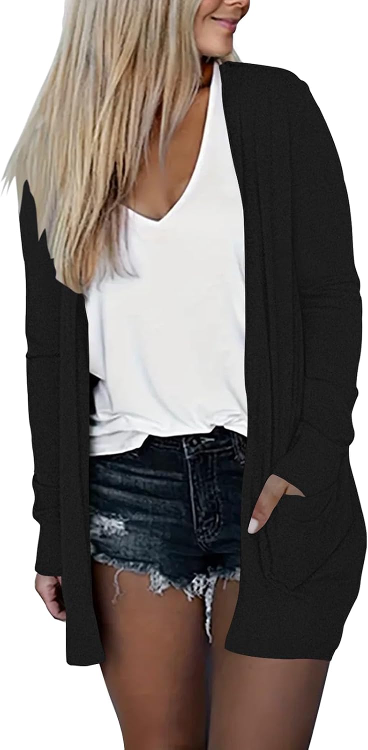 DB MOON Womens Long Cardigan Light Weight Sweater