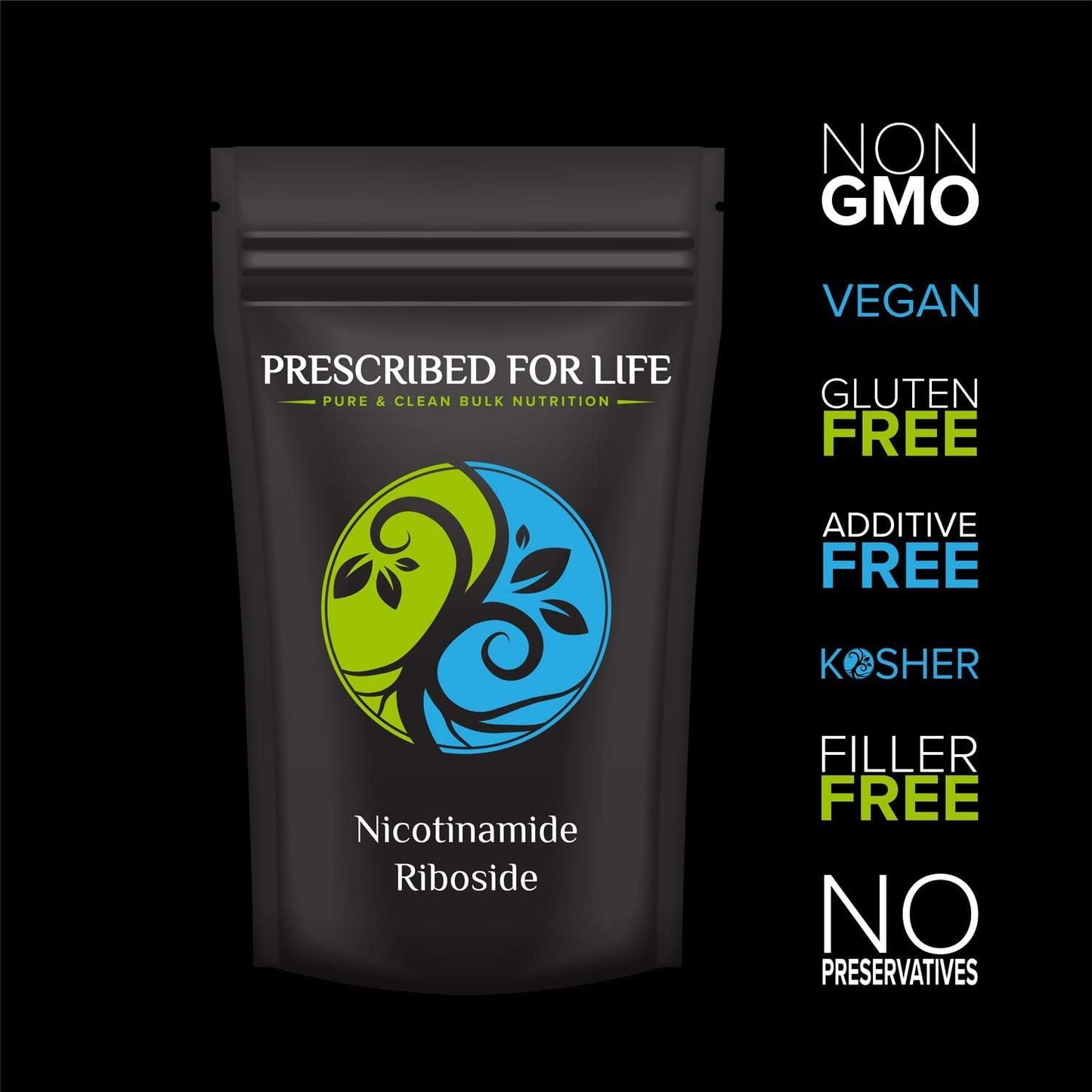 Prescribed For Life Nicotinamide Riboside Powder, Form of Vitamin B3, Vegan & Non GMO (1 kg / 2.2 lb)