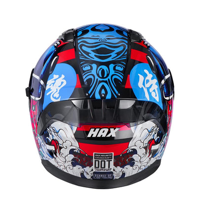 HAX Obsidian Full Face Dual Visor Adult Motorcycle Helmet for Motorbike Street Bike with Pinlock Ready DOT Approved Matte Black Gold L