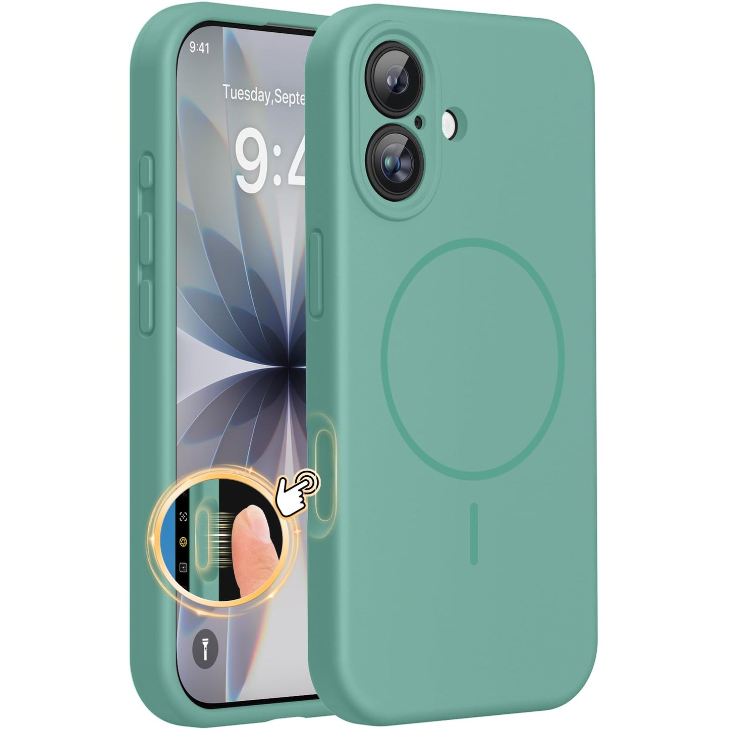 Miracase Magnetic for iPhone 17 Pro Case, Compatible with MagSafe, Integrated Silicone Camera Control Cover, 3.0mm Thicken Shockproof Drop Protection Phone Case for 17 Pro,Dark Blue