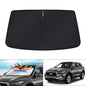 KUST Windshield Sun Shade for 2017-2026 Tesla Model Y/Model 3 Sunshade Accessories (Fit 2025-2026 Model Y Juniper / 2024 Model 3 Highland) Upgraded Foldable Sunshade, Blocks UV Rays Keep Car Cool
