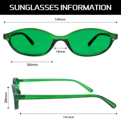 GUVIVI Retro Ovale Sonnenbrille für Damen Chic Cat Eye 90er Jahre Sonnenbrille Leichte Schmale Sonnenbrille Trendiger UV-Schutz Sonnenbrille