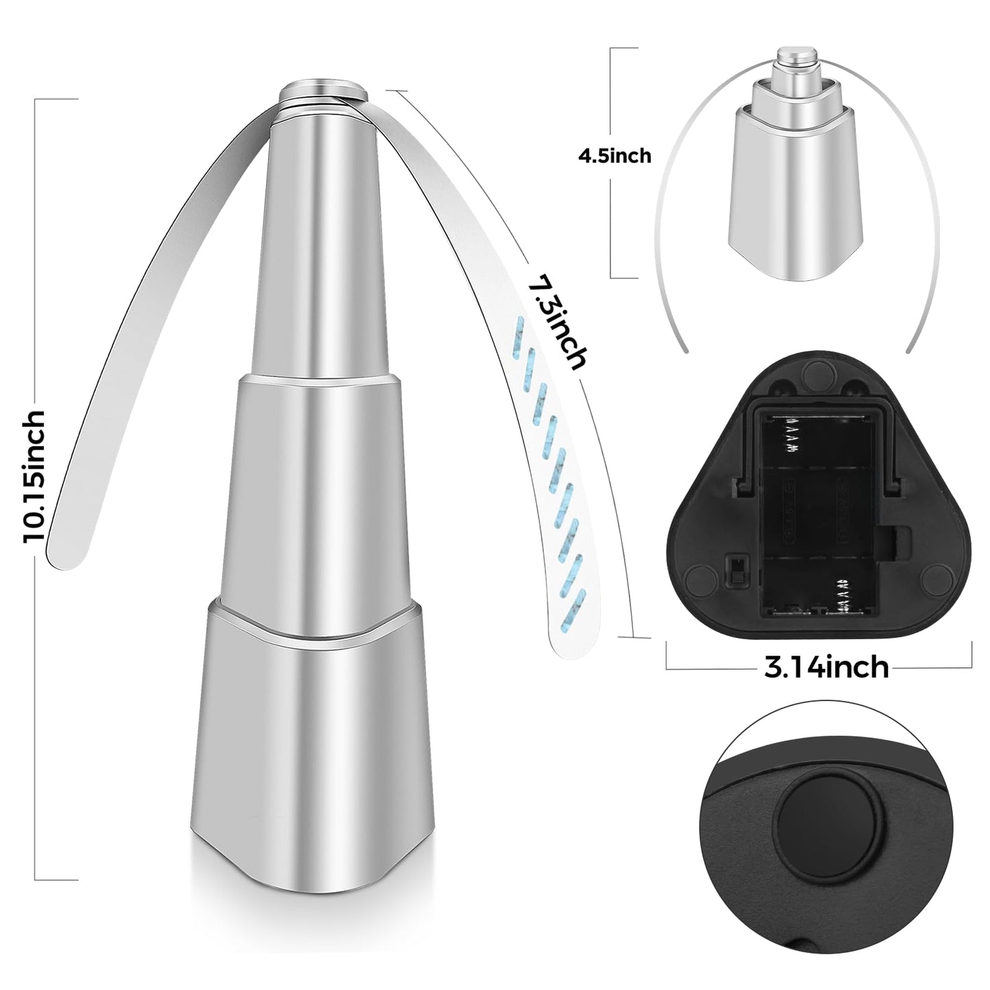 Fly Fans for Tables, Fly Repellent Fan Indoor Outdoor with Holographic Blades, Batteries Powered for Picnic, Party, Restaurant, Kitchen, and BBQ,4 Pack