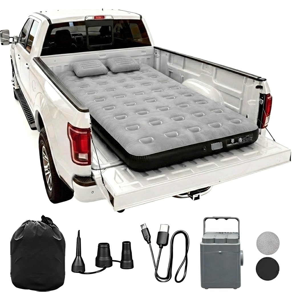 Umbrauto Car Air Mattress Backseat| Inflatable Truck Back Seat Camping Airbed for SUV Rear Seat, Blow Up Sleeping Travel Bed for Van Trunk with Pump & Pillows