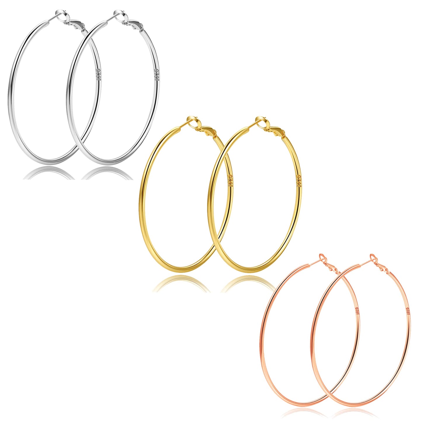 3 pairs,60mm hoops