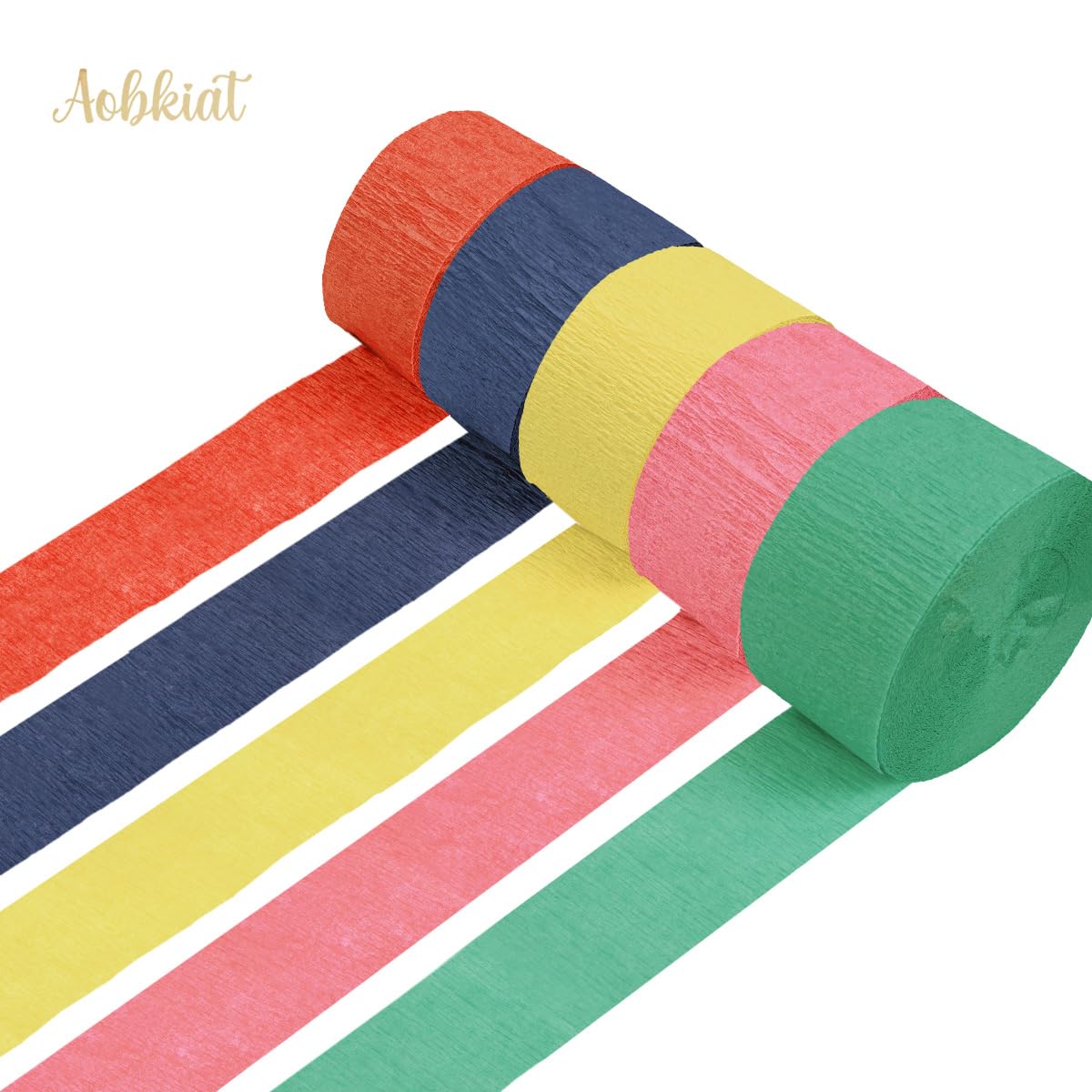 AOBKIAT Decoraciones para Fiesta de Bodas, 5 Rollos de Serpentinas de Papel Crepé Color Verde Oliva Caqui para Bodas Boho Verdes, Cumpleaños, Despedidas de Soltera/Bebé