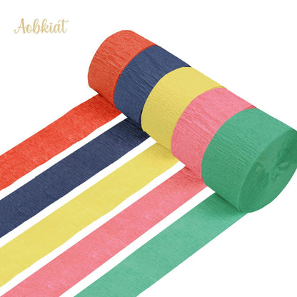 AOBKIAT Decoraciones para Fiesta de Bodas, 5 Rollos de Serpentinas de Papel Crepé Color Verde Oliva Caqui para Bodas Boho Verdes, Cumpleaños, Despedidas de Soltera/Bebé