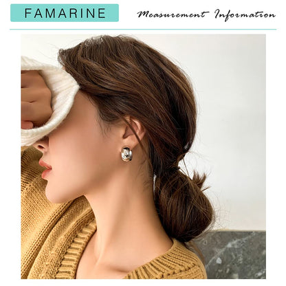 FAMARINE Gold Chunky Creolen für Damen, 0,8 Zoll Gold Creolen Huggie Ohrringe für Herren
