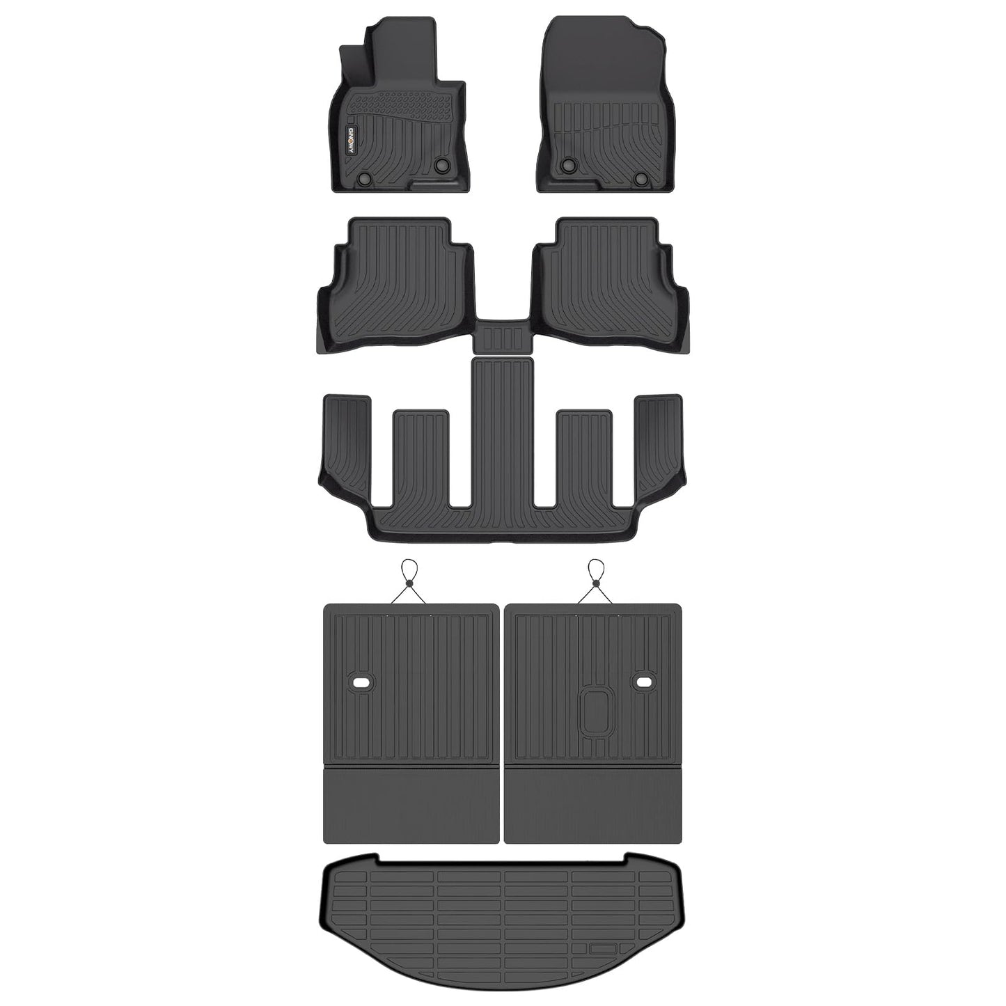 GINOWY-Floor Mats for Toyota 4Runner 1996-2002,1st+2nd Row,TPE All Weather Car Mats Custom Fit Rubber Floor Liners Car Accessories for Toyota 4Runner