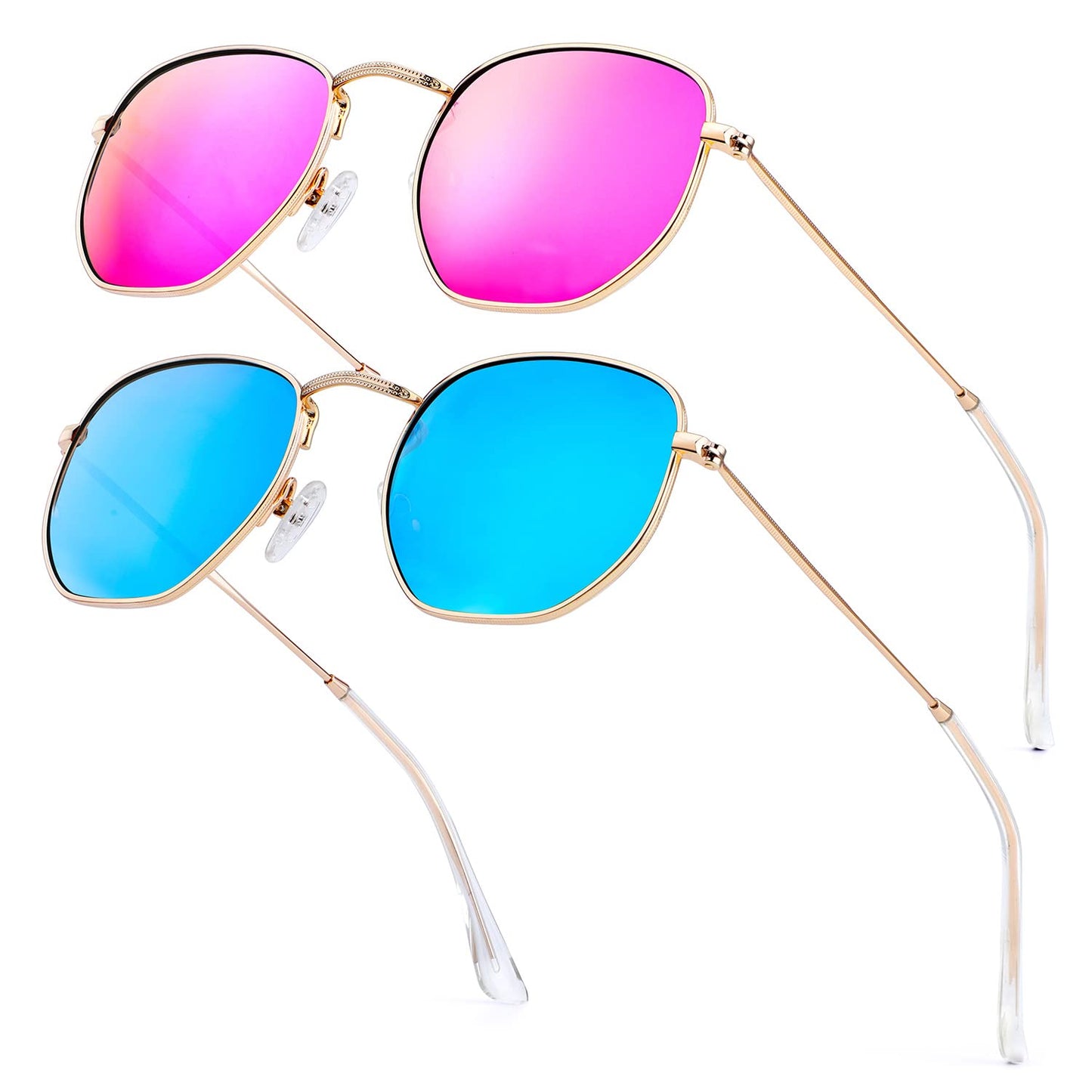 B11 (2 Pack) Gold/Blue + Gold/Pink (Hexagonal)52 Millimeters