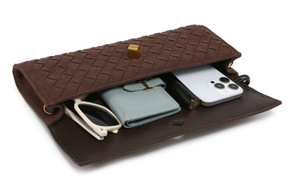Upbull Modische gewebte Abendclutch Handtaschen Damen Unterarm-Schultertasche Niedliche Umhängetaschen Crossbody-Geldbörse PU-Leder-Portemonnaie