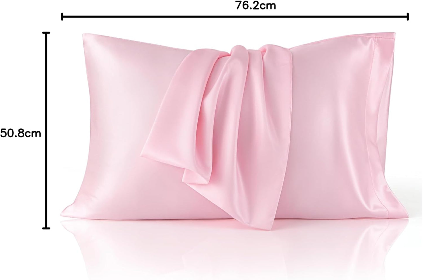 Bedsure Satin-Kissenbezug, Queen-Size, 2er-Pack, Seidenkissenbezügen ähnlich, seidige Kissenhüllen mit Hotelverschluss, Raumdeko, Valentinsgeschenke für Frauen und Männer, Grau, 50x75 cm